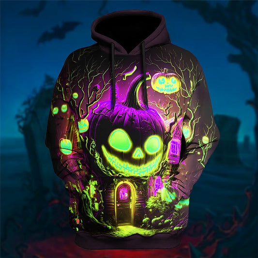 Men's Pumpkin Graphic Print Hoodie
