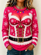 Santa Claus Graphic Women's Crewneck Shirt