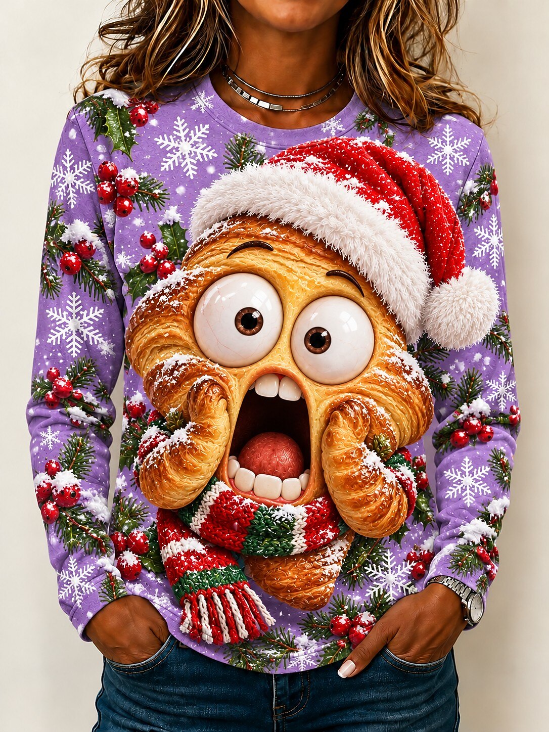 Santa Claus Christmas Round Neck Shirt