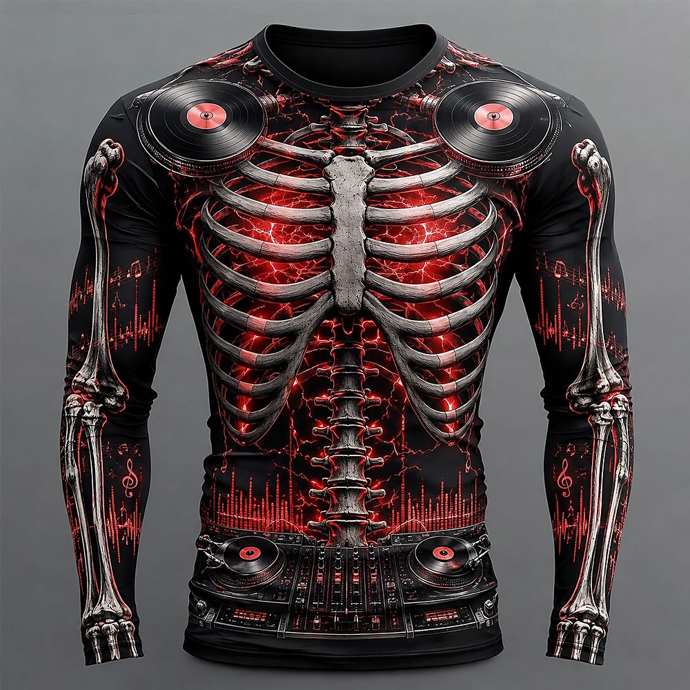Men's Carnival Skull Skeleton T-Shirt